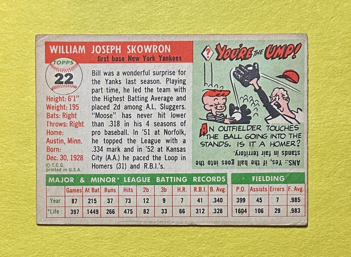 1955 TOPPS BILL SKOWRON #22 YANKEES