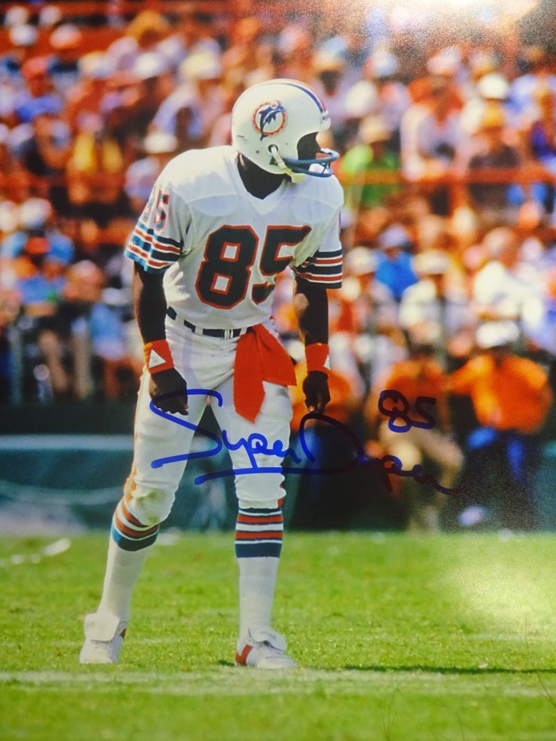 MARK SUPER DUPER MIAMI DOPHINS OUT WIDE SIGNED AUTOGRAPHED 11x14 PHOTO W/COA