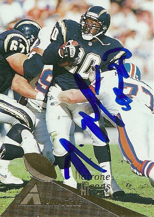 NATRONE MEANS SD CHARGERS SIGNED AUTOGRAPHED 1994 PINNACLE CARD #134 W/COA