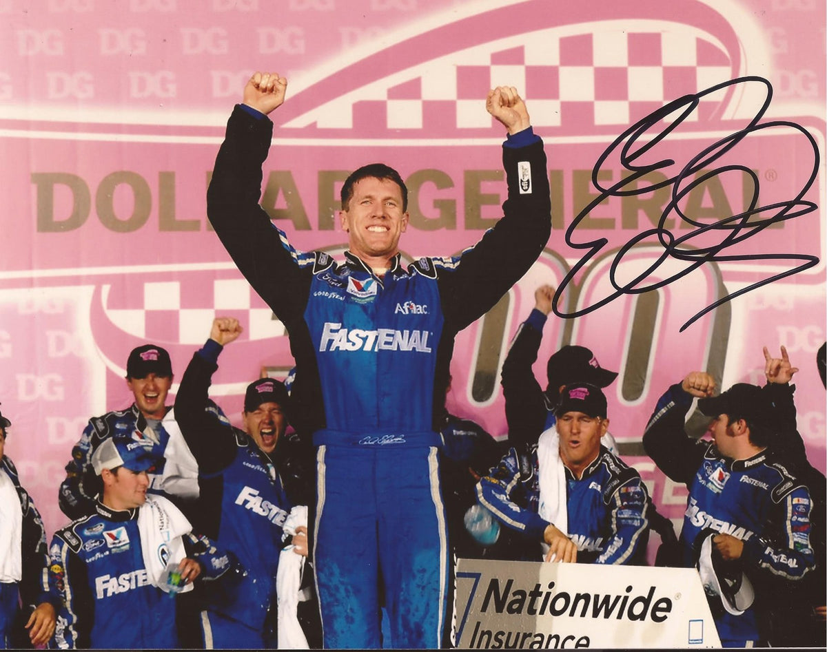 CARL EDWARDS FASTENAL NASCAR SIGNED AUTOGRAPHED HORIZONTAL 8X10 PHOTO W/COA