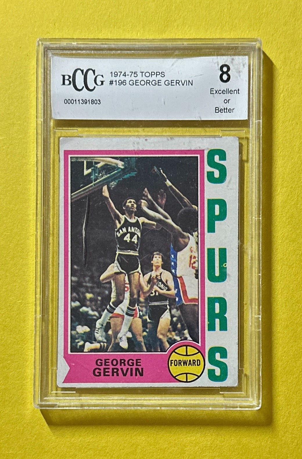 1974-75 TOPPS GEORGE GERVIN #196 BCCG EXCELLENT OR BETTER 8 SPURS