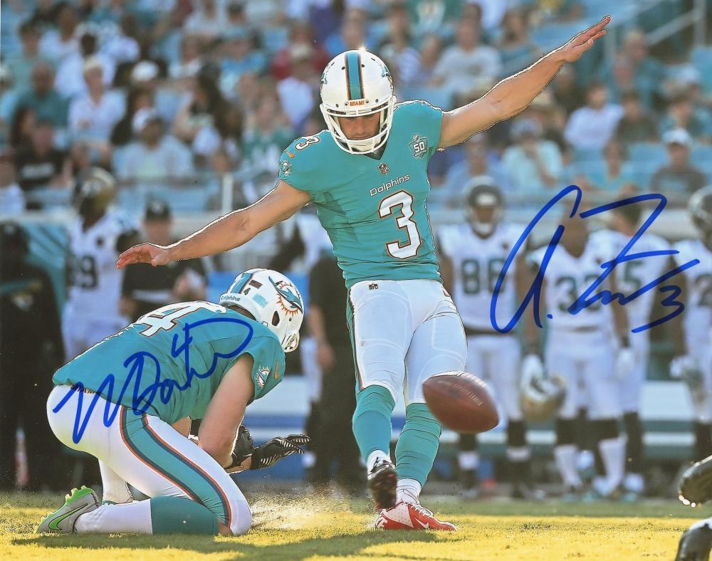 MATT DARR/ANDREW FRANKS DOLPHINS FIELD GOAL SIGNED AUTOGRAPHED 8X10 PHOTO W/COA