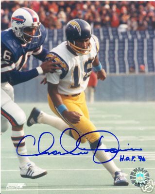 CHARLIE JOINER HOF 96 SAN DIEGO CHARGERS SIGNED 8X10