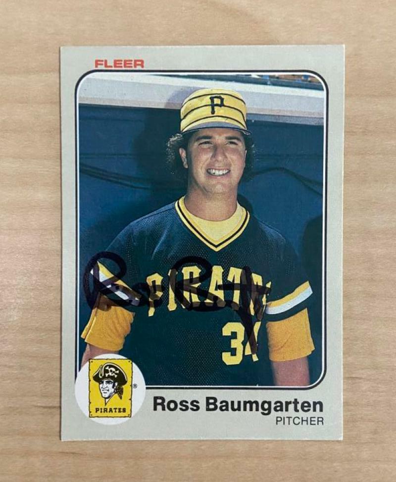 ROSS BAUMGARTEN PITTSBURGH PIRATES SIGNED AUTOGRAPHED 1983 FLEER CARD #302 W/COA