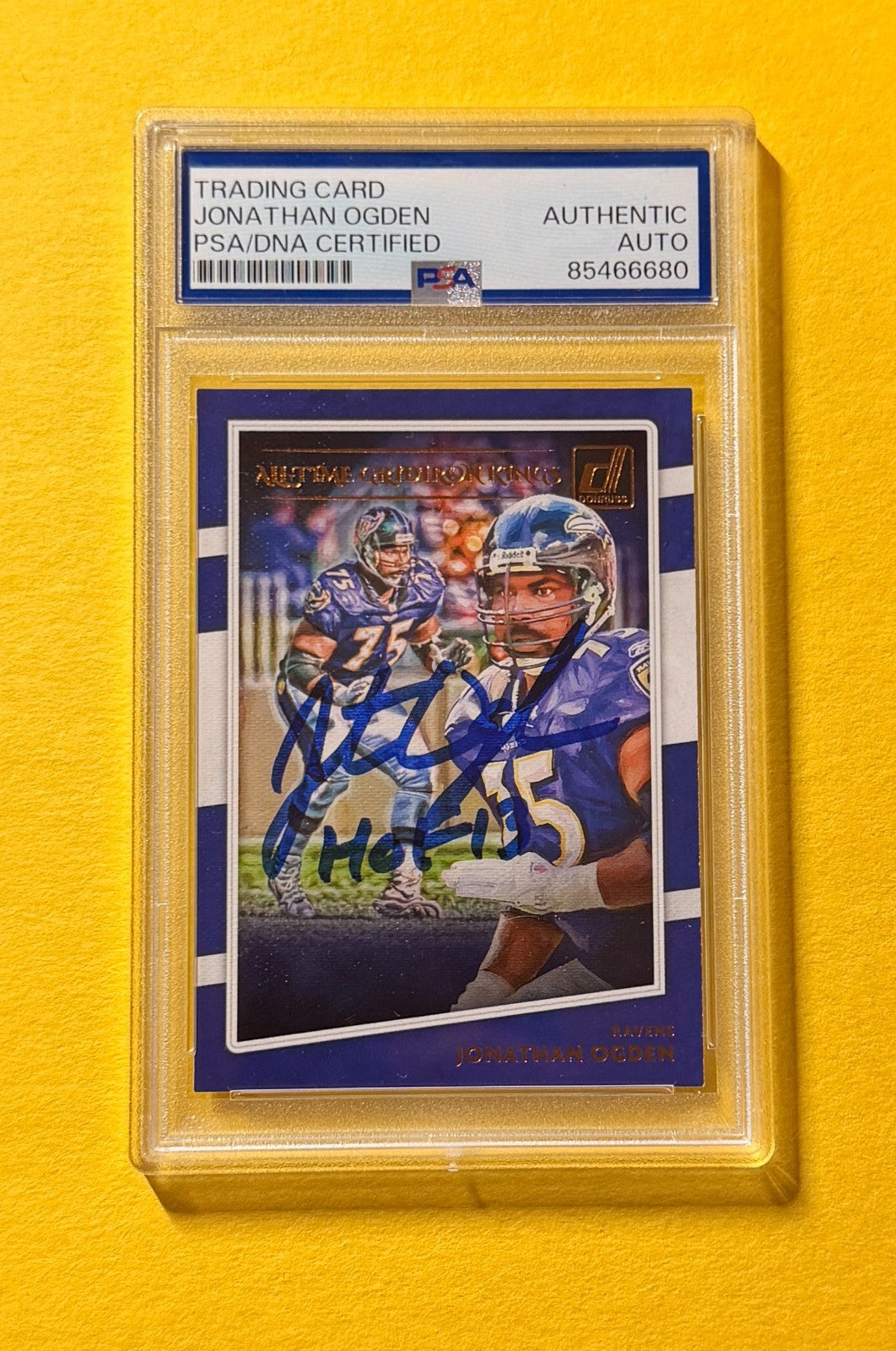 2020 PANINI DONRUSS JONATHAN OGDEN #ATGK-JO SIGNED AUTO CARD PSA/DNA AUTH HOF13
