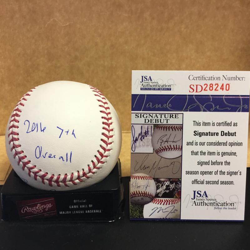 BRAXTON GARRETT MIAMI MARLINS 1ST ROUND PICK M.L. BASEBALL JSA SD28240