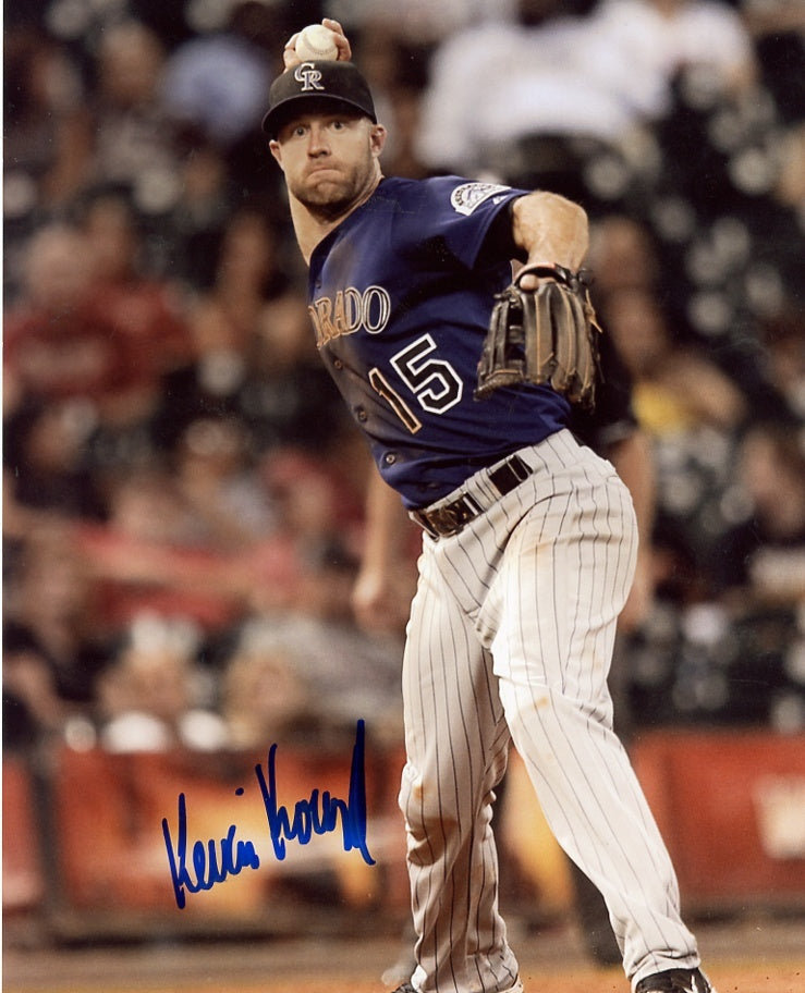 KEVIN KOUZMANOFF FIELDING COLORADO ROCKIES SIGNED AUTOGRAPHED 8X10 PHOTO