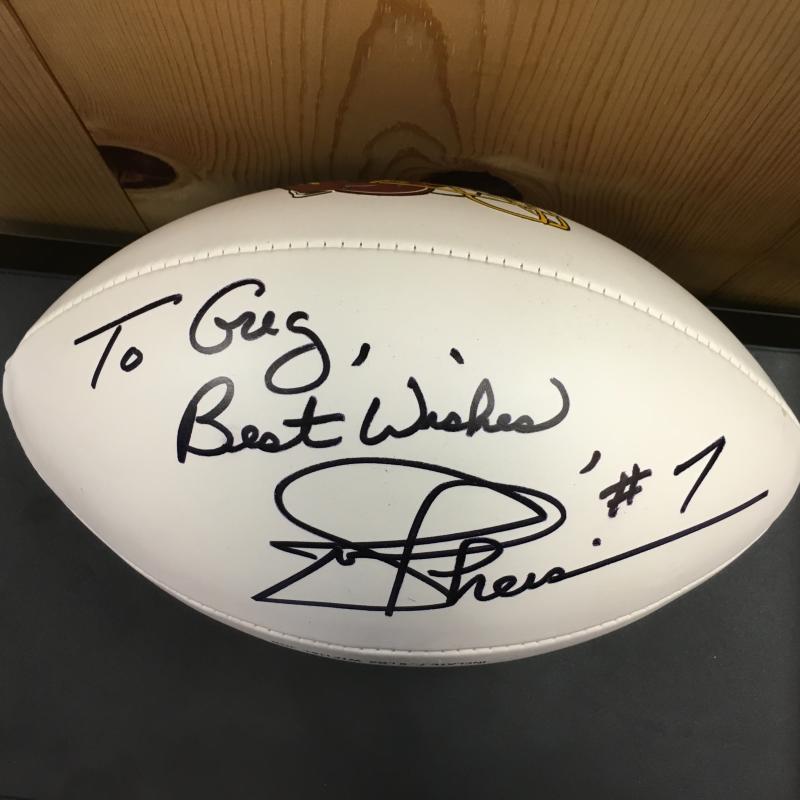 JOE THEISMANN WASHINGTON REDSKINS PERSONALIZED WILSON GODELL FOOTBALL W/COA