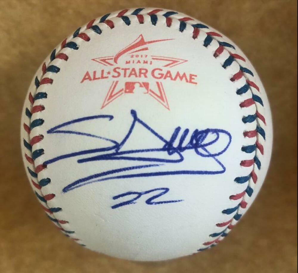 MIGUEL SANO MINNESOTA TWINS SIGNED 2017 ALL STAR GAME BASEBALL BECKETT Y12932