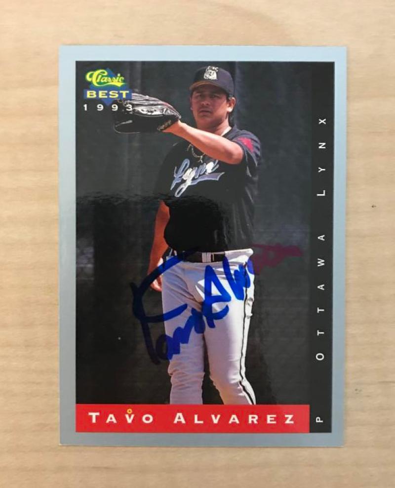 TAVO ALVAREZ OTTAWA LYNX SIGNED AUTOGRAPHED 1993 CLASSIC CARD #121 W/COA