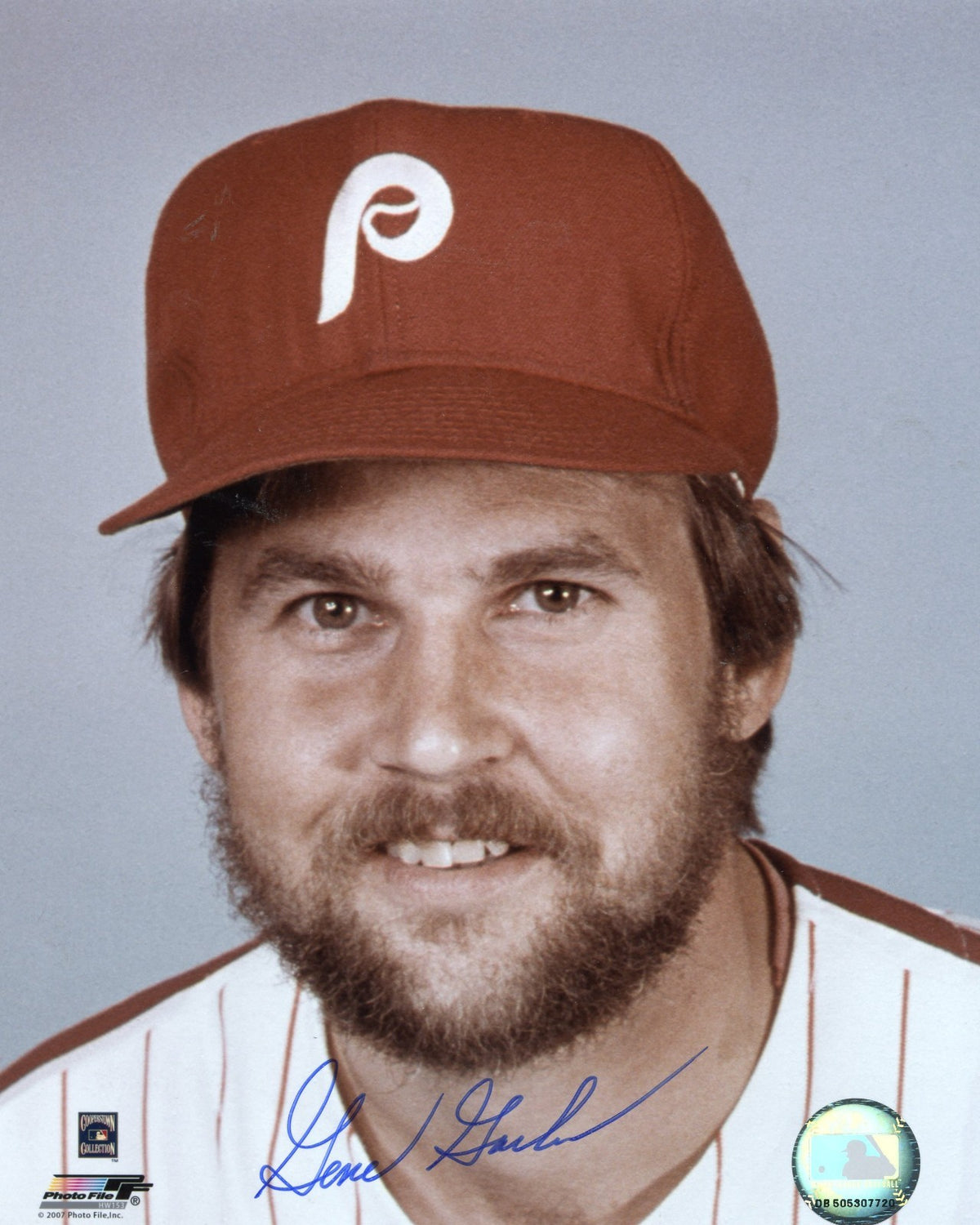 GENE GARBER PHILADELPHIA PHILLIES CLOSE UP SIGNED AUTOGRAPHED 8X10 PHOTO