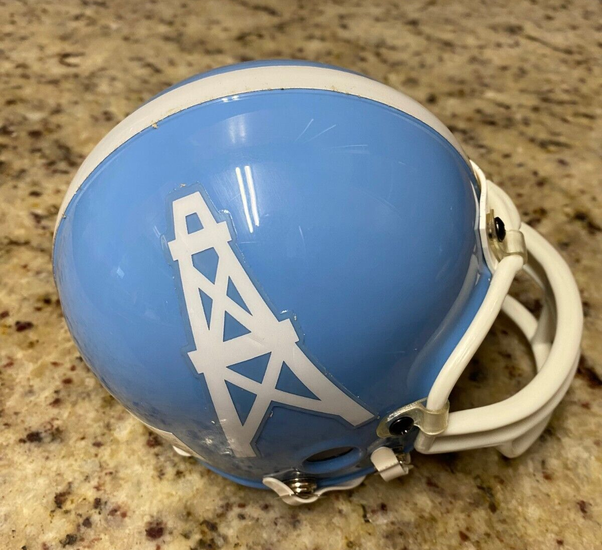 NFL HOUSTON OILERS THROWBACK TEAM LOGO RIDDELL MINI HELMET UNSIGNED RARE