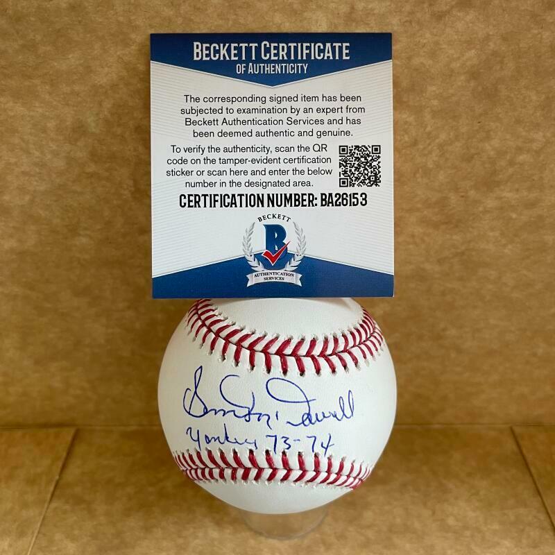 SAM MCDOWELL YANKEES 73-74 SIGNED AUTOGRAPHED M.L. BASEBALL BAS BA26153