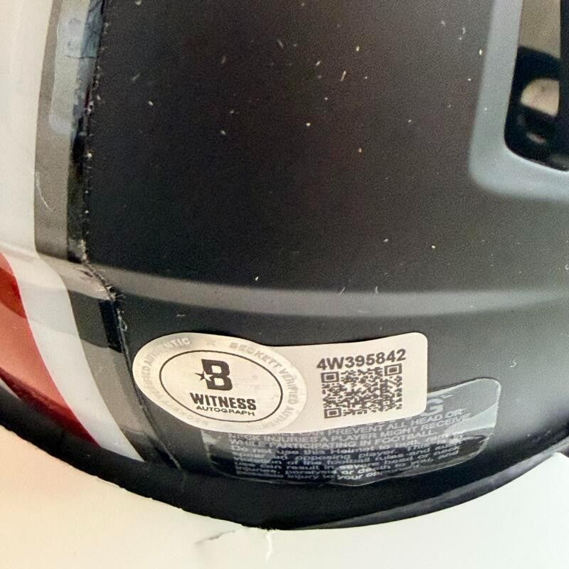 AJ HAWK #47 OHIO STATE BUCKEYES SIGNED BLACK ALT MINI HELMET BECKETT AUTH