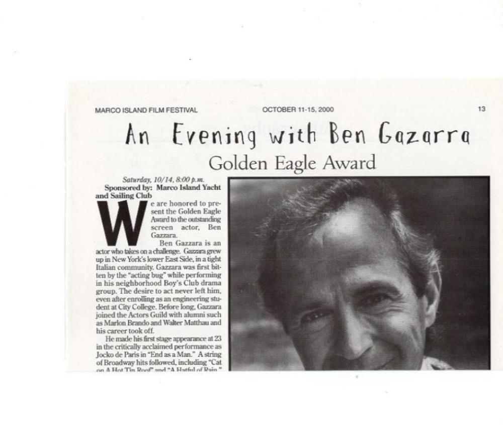 BEN GAZZARA ACTING LEGEND SIGNED AUTOGRAPHED 8X10 PHOTO W/COA