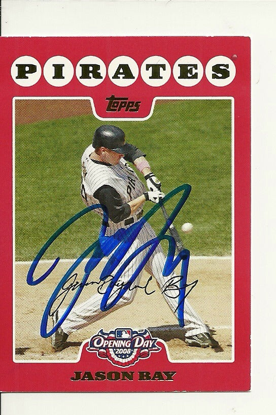 JASON BAY PITTSBURGH PIRATES SIGNED AUTO 2008 TOPPS CARD #39 W/COA