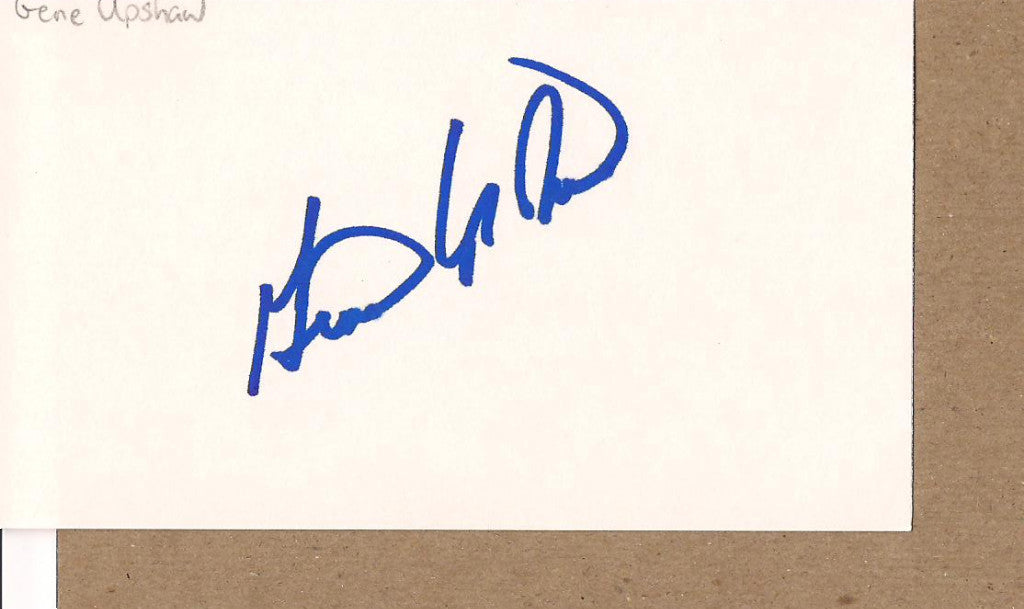 GENE UPSHAW OAKLAND RAIDERS SIGNED 3X5 INDEX CARD