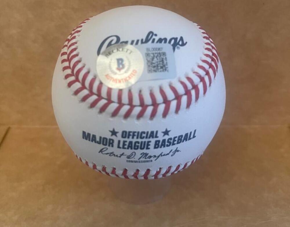 DUKE SIMS YANKEES 1973-74 SIGNED AUTO M.L. BASEBALL BECKETT AUTH