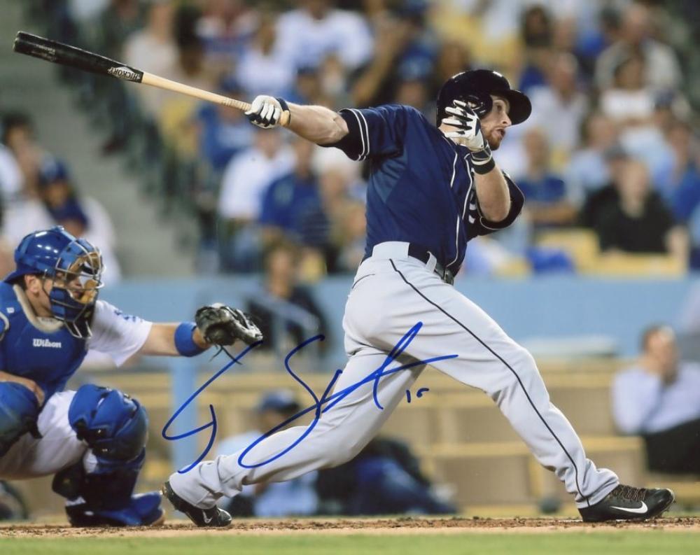 CORY SPANGENERG SLIDING PADRES SIGNED AUTOGRAPHED ACTION 8X10 PHOTO W/COA