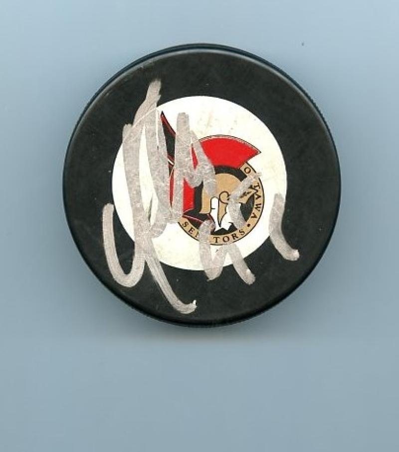 MILAN MICHALEK SENATORS SIGNED HOCKEY PUCK W/ COA