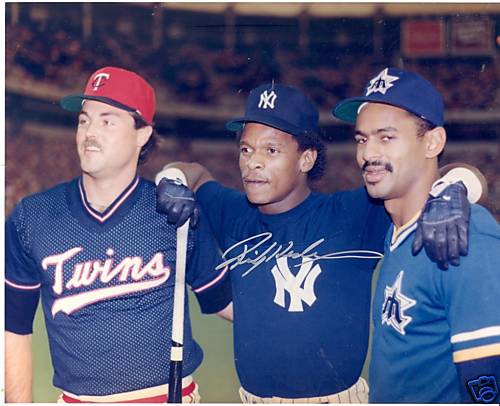 RICKEY HENDERSON YANKEES SIGNED 8X10 BRUNANSKY BRADLEY