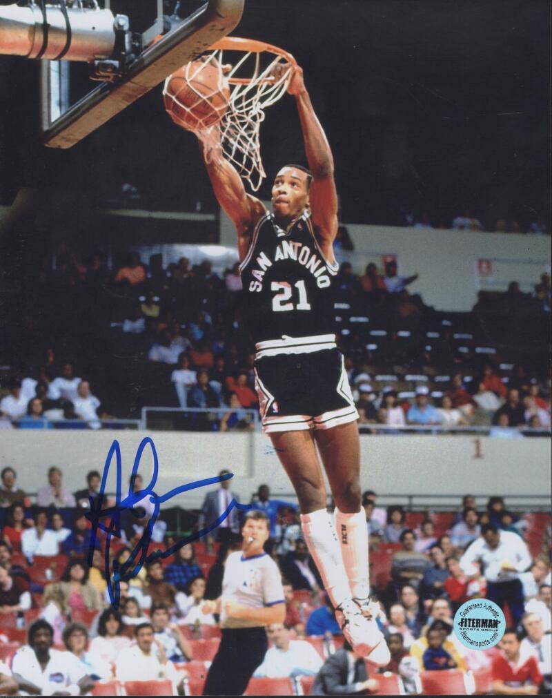 ALVIN ROBERTSON SPURS SIGNED AUTOGRAPHED 8X10 PHOTO W/ COA