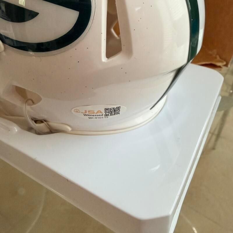 RANDALL COBB GREEN BAY PACKERS SIGNED WHITE ALT MINI HELMET JSA