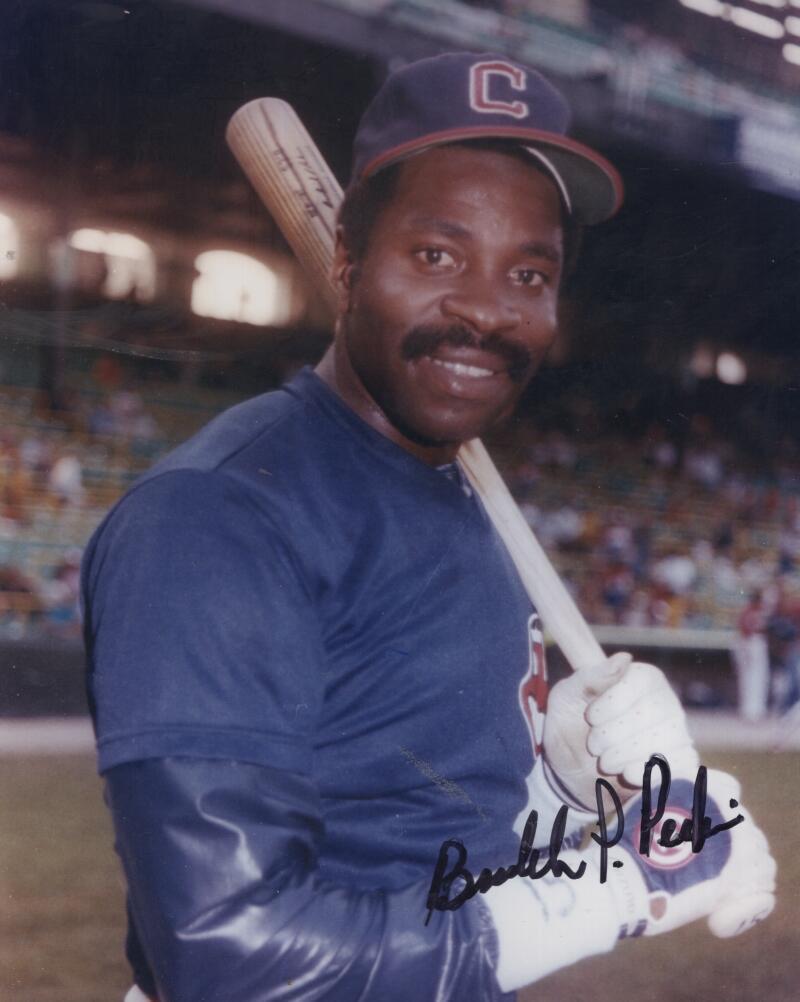 BRODERICK PERKINS INDIANS SIGNED AUTOGRAPHED 8X10 PHOTO W/ COA