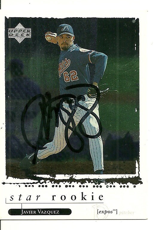 JAVIER VAZQUEZ MONTREAL EXPOS SIGNED AUTO 1998 UPPER DECK CARD #578 W/COA