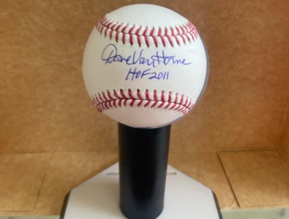 DAVE VAN HORNE HOF 2011 MARLINS SIGNED AUTOGRAPHED M.L. BASEBALL BECKETT AUTH