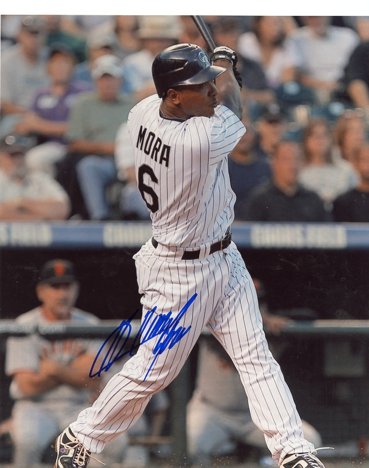 MELVIN MORA COLORADO ROCKIES SIGNED AUTOGRAPHED 8X10 PHOTO