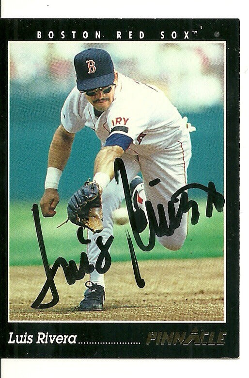 LUIS RIVERA BOSTON RED SOX SIGNED AUTO 1993 PINNACLE CARD #159 W/COA