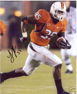 LAVON PONDER MIAMI HURRICANES SIGNED 8X10 PHOTO W/COA