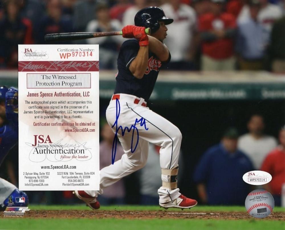 FRANCISCO MEJIA CLEVELAND INDIANS HITTING SIGNED 8X10 PHOTO W/ JSA WP970314