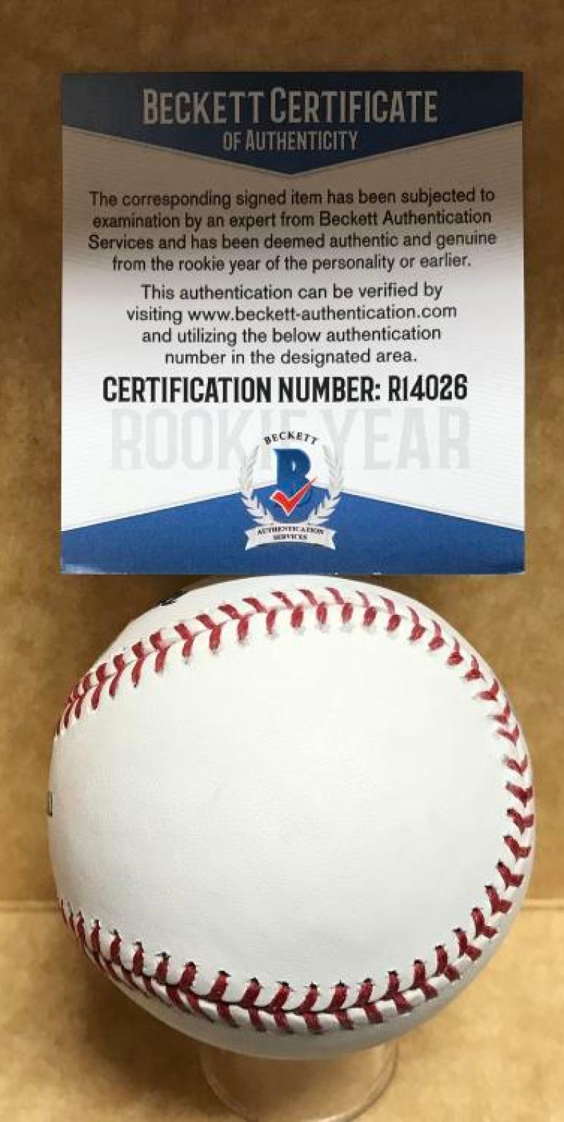 AUSTIN ALLEN SAN DIEGO PADRES ROOKIE YEAR SIGNED M.L. BASEBALL BECKETT R14026