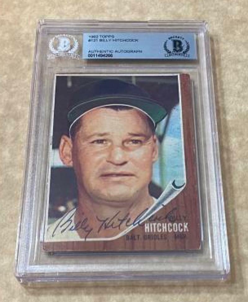 1962 TOPPS BILLY HITCOCK #121 SIGNED CARD BECKETT AUTHENTIC AUTO VINTAGE
