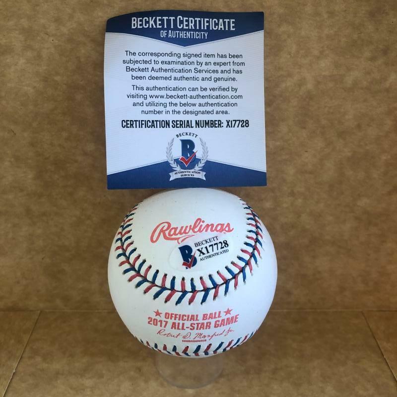 DELLIN BETANCES NEW YORK YANKEES SIGNED 2017 ALL STAR GAME BASEBALL BECKETT X1