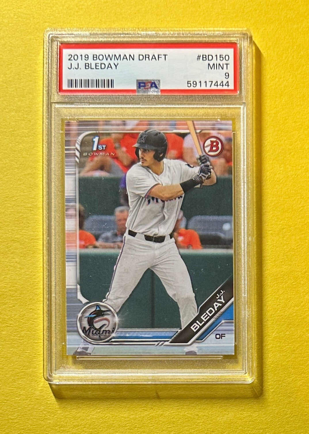 2019 BOWMAN DRAFT J.J. BLEDAY #BD150 PSA MINT 9 1ST BOWMAN