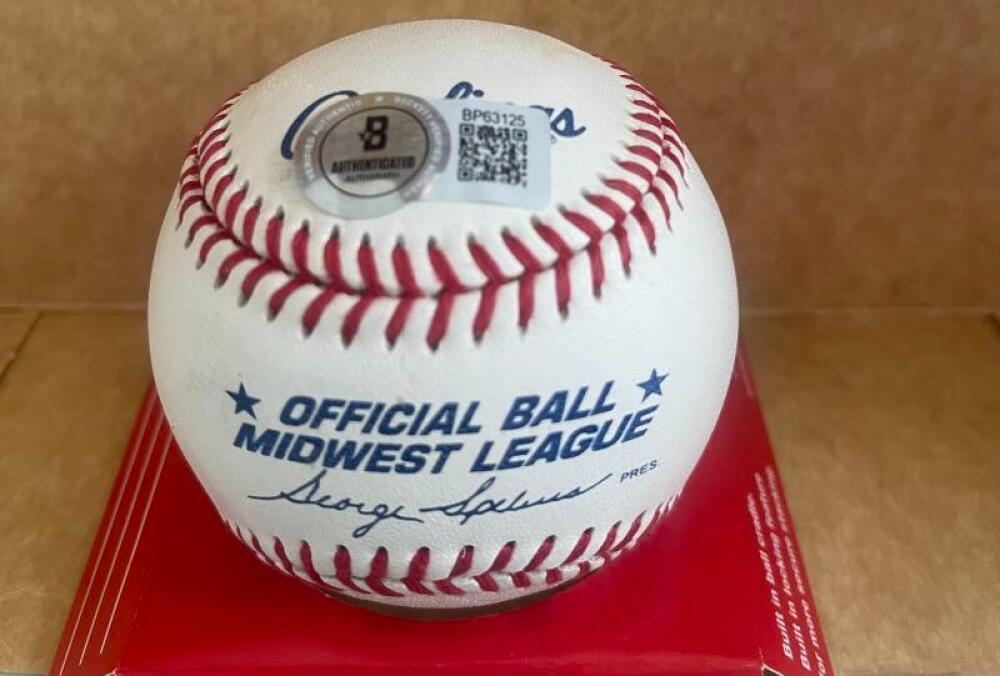 FRANK HOWARD 1960 N.L. ROY SIGNED MIDWEST LEAGUE BASEBALL BECKETT AUTH