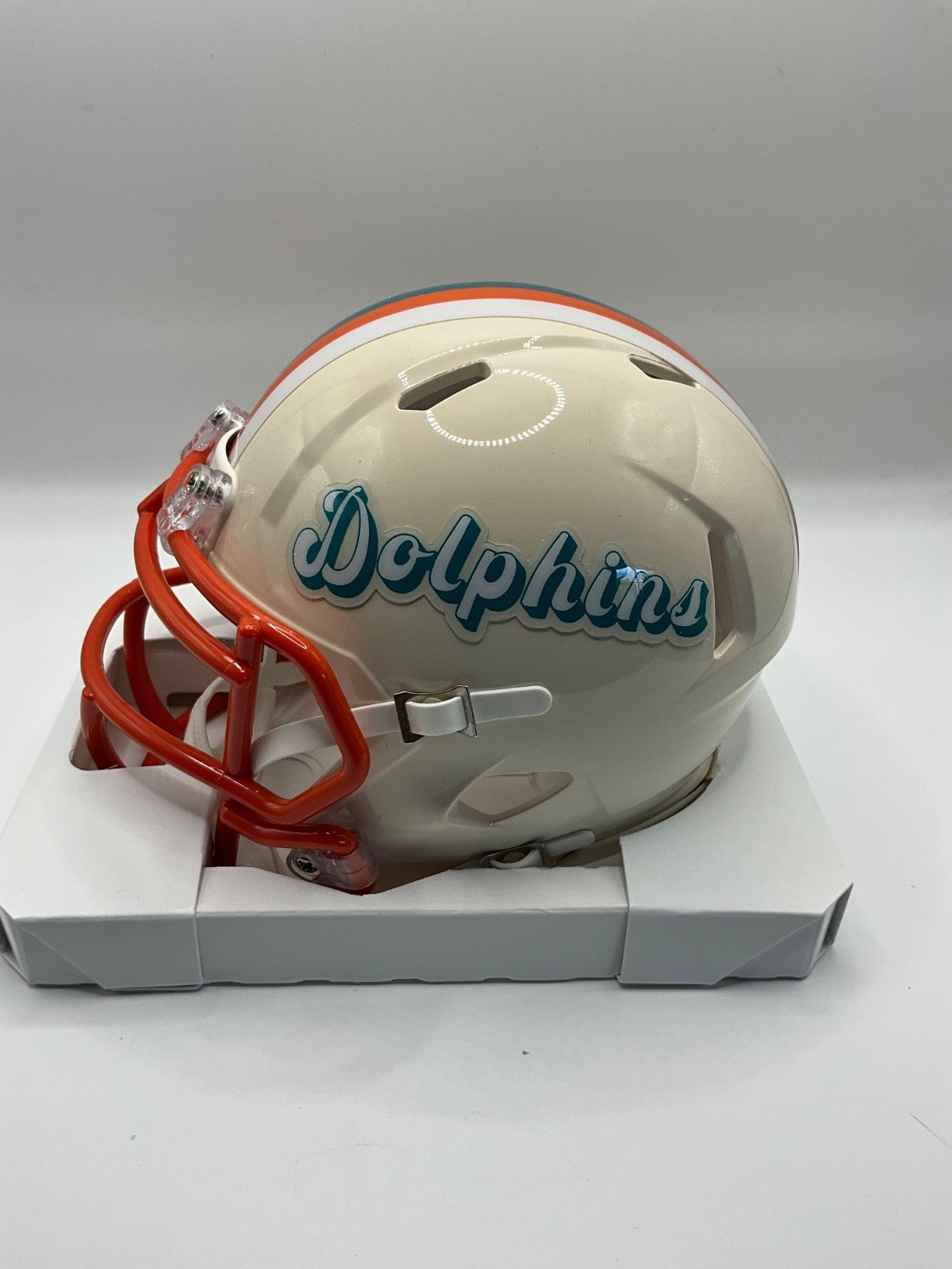 WES WELKER MIAMI DOLPHINS SIGNED RETRO SPEED MINI HELMET JSA