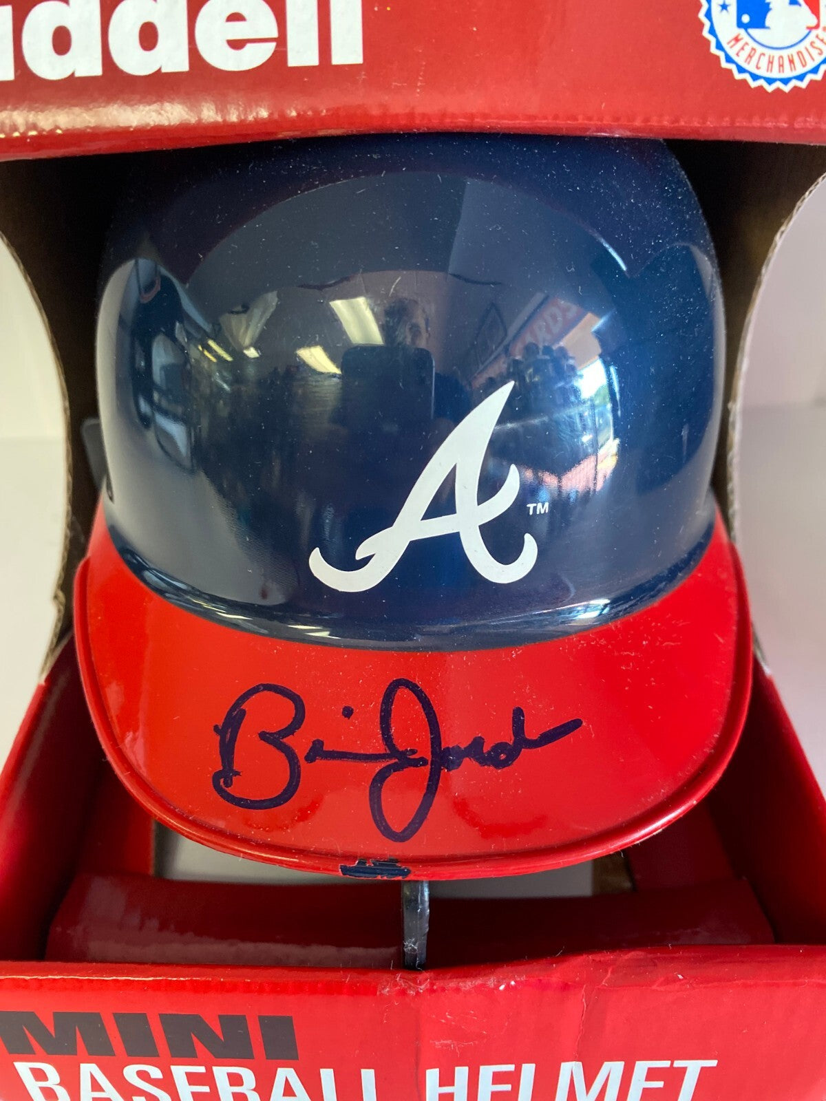 BRIAN JORDAN ATLANTA BRAVES SIGNED AUTOGRAPHED RIDDELL MINI HELMET W/COA