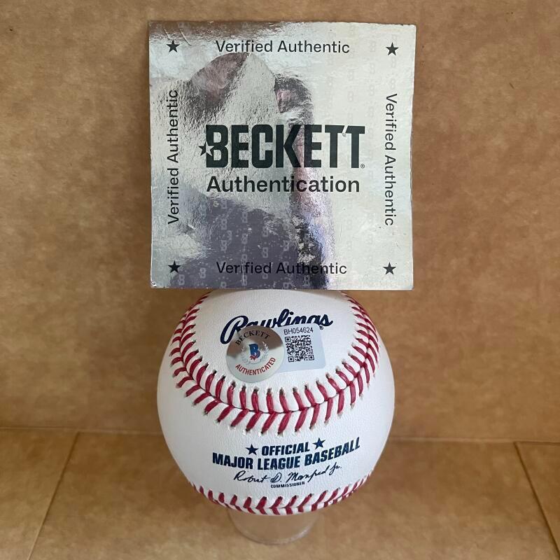 ZACK THOMPSON CARDINALS SIGNED AUTOGRAPHED M.L. BASEBALL BECKETT AUTH