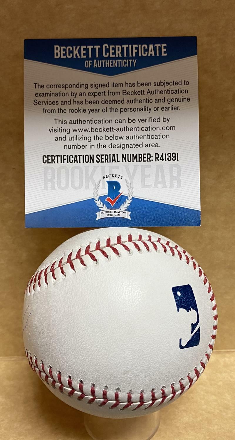 J.J. BLEDAY MIAMI MARLINS ROOKIE YEAR SIGNED AUTO M.L. BASEBALL BECKETT R41391
