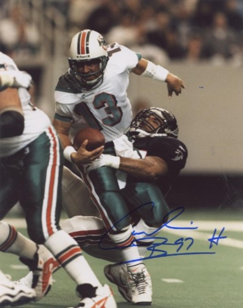 CORNELIUS BENNETT ATLANTA FALCONS SIGNED 8X10 PHOTO W/COA SACKING MARINO