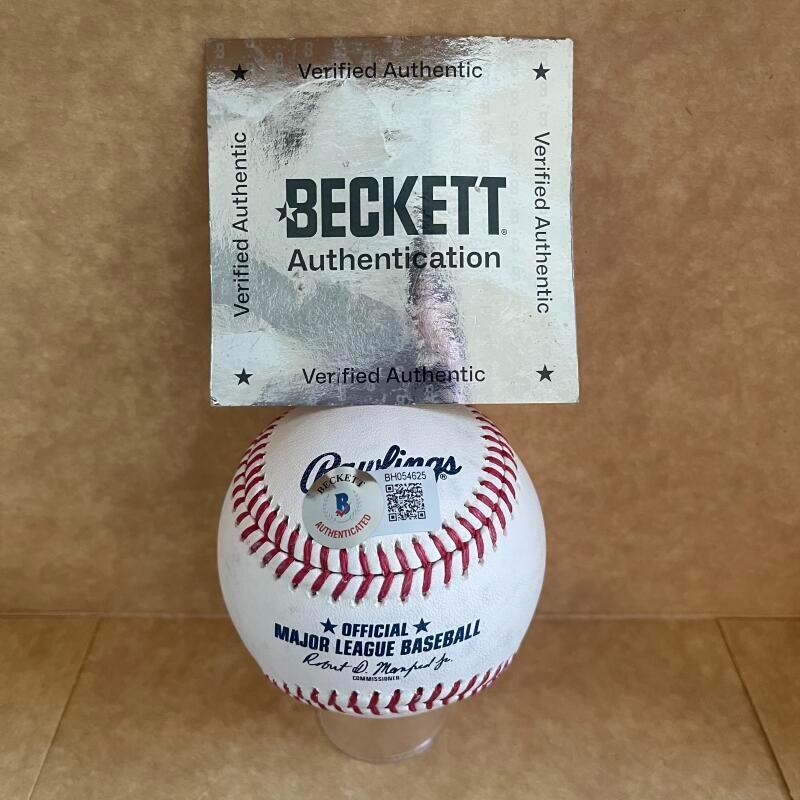 ZACK THOMPSON CARDINALS SIGNED AUTOGRAPHED M.L. BASEBALL BECKETT AUTH