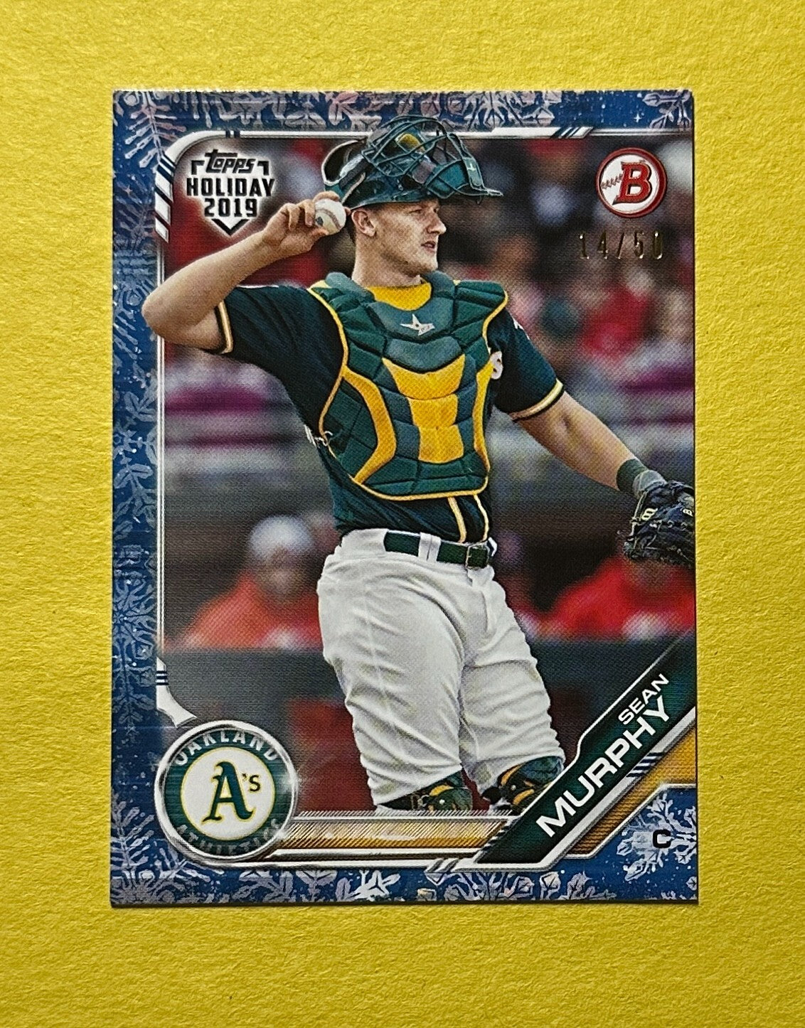 2019 TOPPS HOLIDAY SEAN MURPHY BOWMAN BLUE /150 #TH-SM ATHLETICS