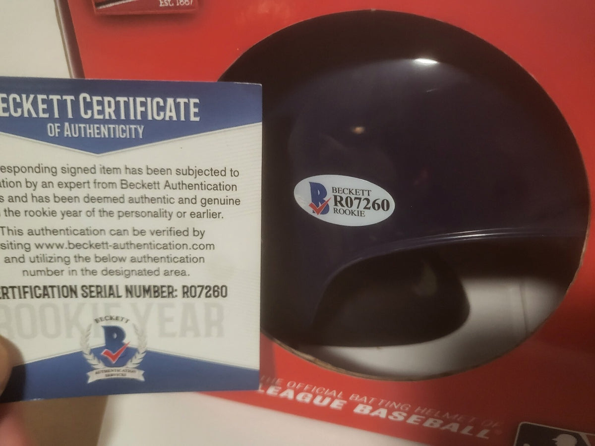 ALEX KIRILLOFF MINNESOTA TWINS SIGNED AUTOGRAPHED RAWLINGS MINI HELMET BECKETT