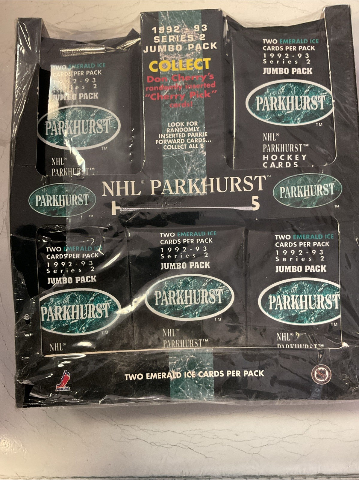 92-93 NHL PARKHURST HOCKEY JUMBO BOX SERIES 2 (2) EMERALD ICE. Slightly Ripped