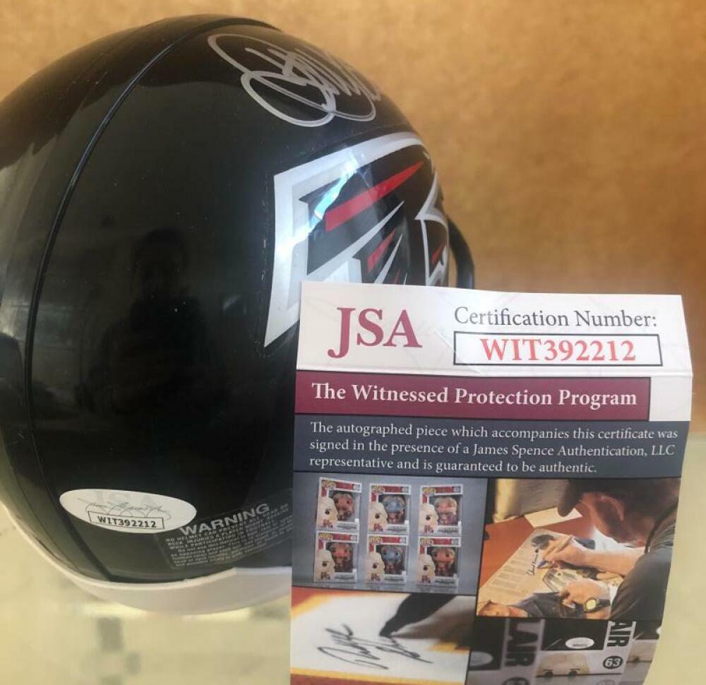 JAMAL ANDERSON ATLANTA FALCONS SIGNED AUTOGRAPHED MINI HELMET JSA WIT392212