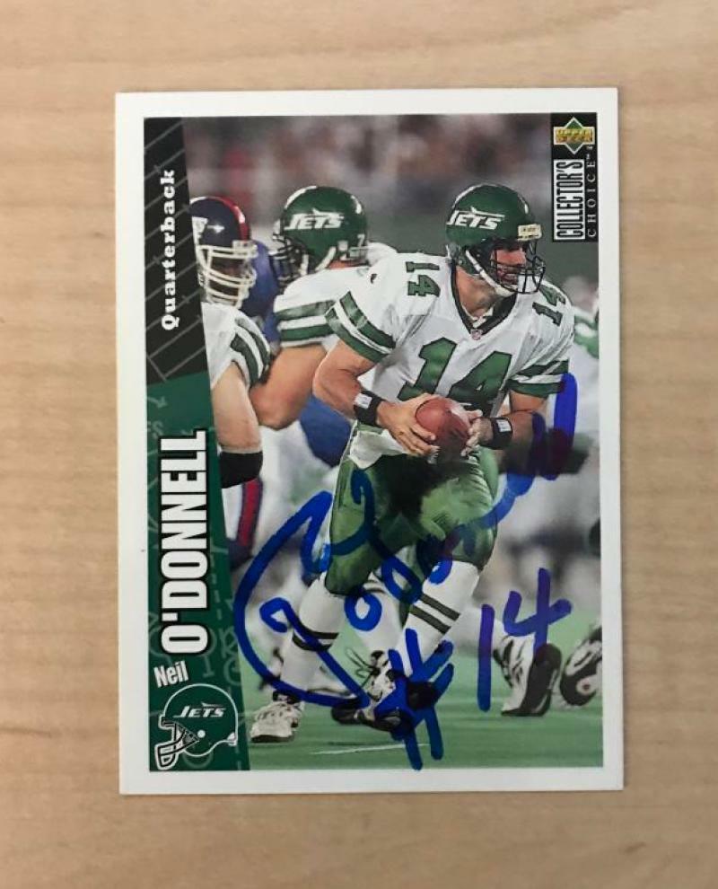NEIL ODONNELL NEW YORK JETS SIGNED 1996 UPPER DECK CARD #U158 W/COA